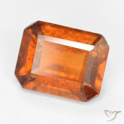 Grenat Hessonite Orange foncé naturelle Octogone / coupe Émeraude, 1.82 ct, SI
