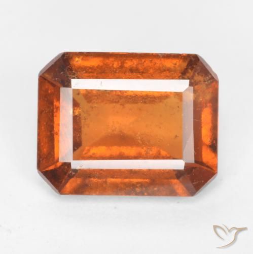 Grenat Hessonite Orange foncé naturelle Octogone / coupe Émeraude, 1.82 ct, SI