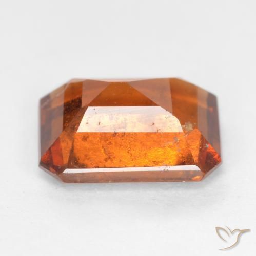 Grenat Hessonite Orange foncé naturelle Octogone / coupe Émeraude, 1.82 ct, SI
