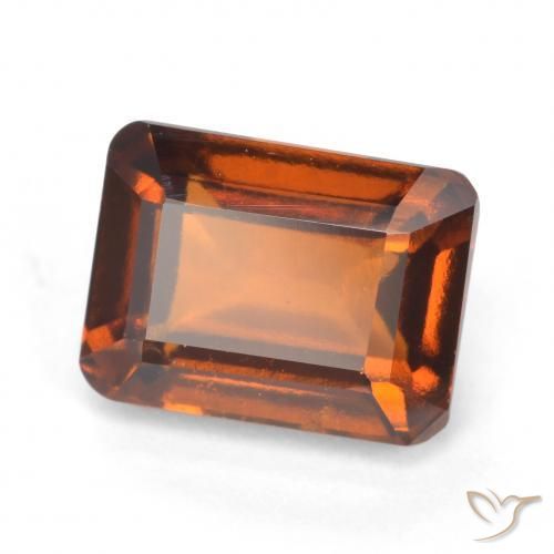 2.16ct Naturel Orange foncé Grenat Hessonite, Taille émeraude, VS-SI