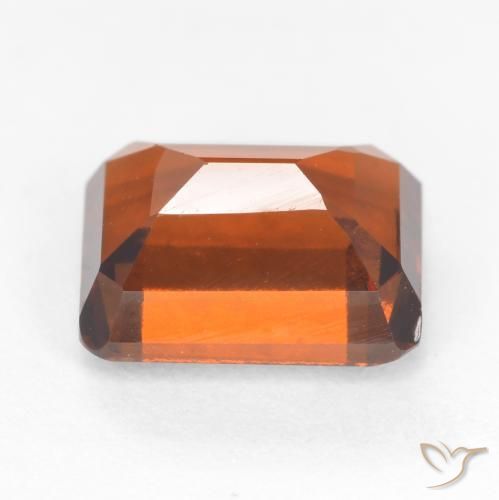Grenat Hessonite Orange foncé naturelle Octogone / coupe Émeraude, 2.16 ct, VS-SI
