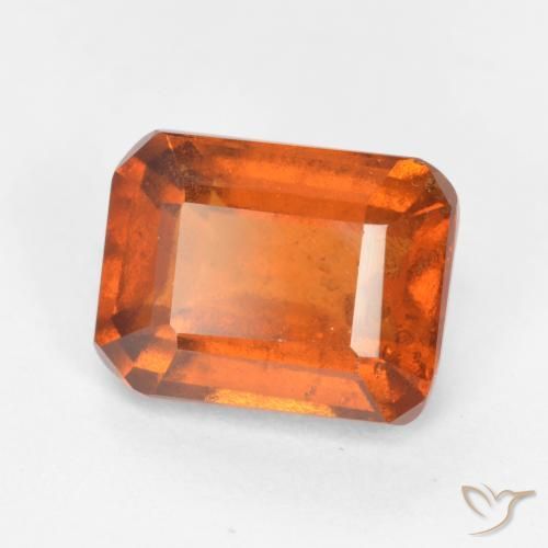 2.42ct Naturel Orange feu Grenat Hessonite, Taille émeraude, SI