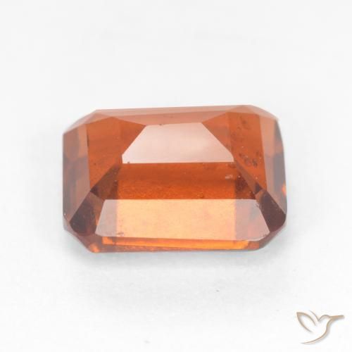 Grenat Hessonite Orange feu naturelle Octogone / coupe Émeraude, 2.42 ct, SI