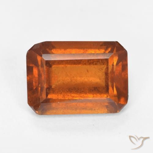 Grenat Hessonite Orange foncé naturelle Octogone / coupe Émeraude, 2.03 ct, SI