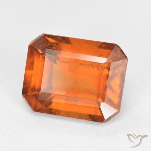 Grenat Hessonite Orange foncé naturelle Octogone / coupe Émeraude, 2.38 ct, SI