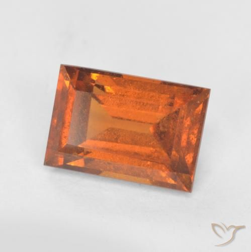 Grenat Hessonite Orange foncé naturelle Baquette, 1.21 ct, SI