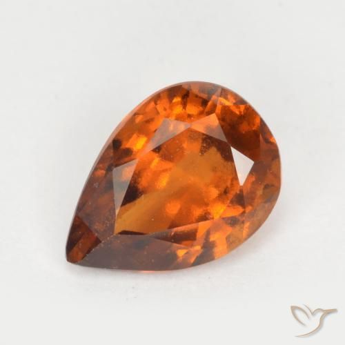Grenat Hessonite Orange foncé naturelle En forme de poire, 1.19 ct, VS