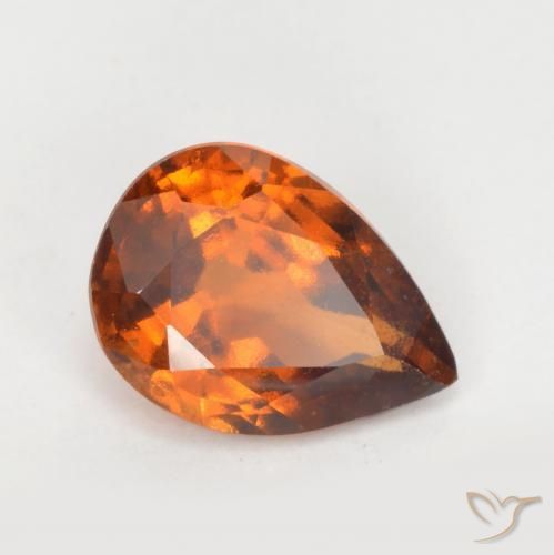 Grenat Hessonite Orange foncé naturelle En forme de poire, 1.19 ct, VS