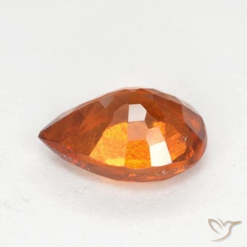 Grenat Hessonite Orange moyen naturelle En forme de poire, 1.17 ct, VS-SI