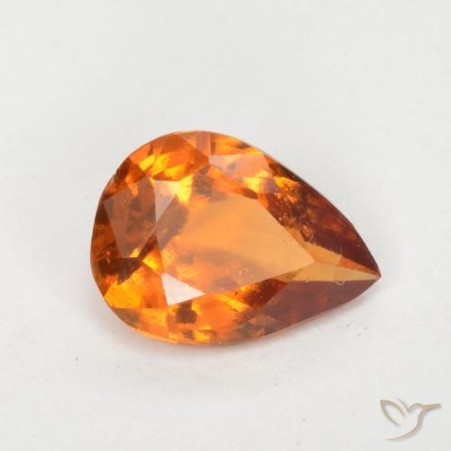 Grenat Hessonite Orange foncé naturelle En forme de poire, 0.93 ct, VS-SI