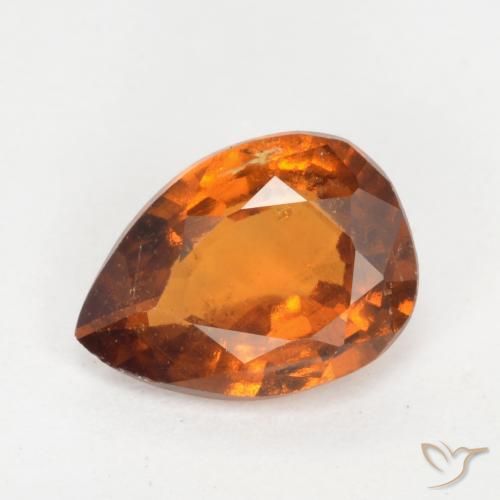 Grenat Hessonite Orange moyen naturelle En forme de poire, 1.13 ct, SI