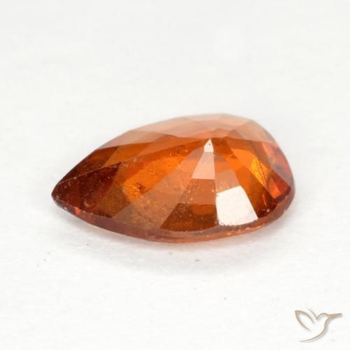 Grenat Hessonite Orange rougeâtre naturelle En forme de poire, 0.93 ct, SI