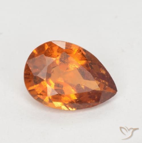 Grenat Hessonite Orange moyen naturelle En forme de poire, 0.98 ct, VS-SI