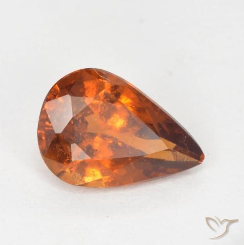 Grenat Hessonite Orange foncé naturelle En forme de poire, 1.01 ct, VS-SI