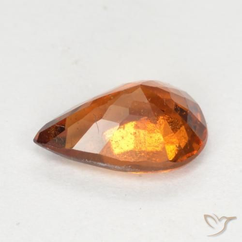 Grenat Hessonite Orange foncé naturelle En forme de poire, 1.01 ct, VS-SI