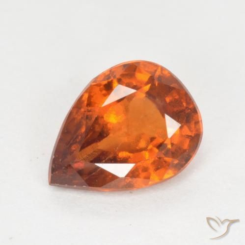 Grenat Hessonite Orange foncé naturelle En forme de poire, 1.18 ct, VS-SI