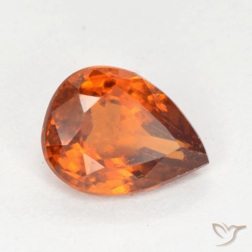 Grenat Hessonite Orange foncé naturelle En forme de poire, 1.18 ct, VS-SI