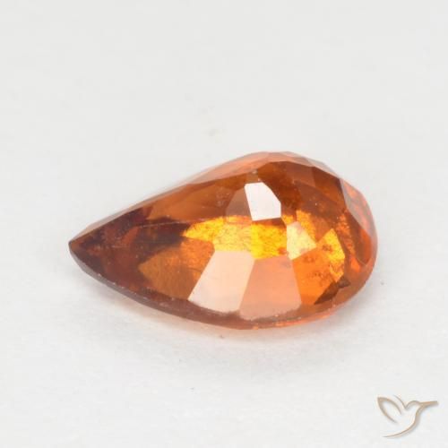 Grenat Hessonite Orange foncé naturelle En forme de poire, 1.18 ct, VS-SI