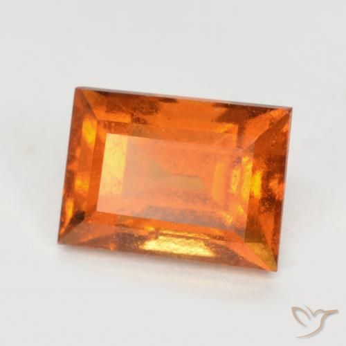 Grenat Hessonite Orange foncé naturelle Baquette, 1.42 ct, SI
