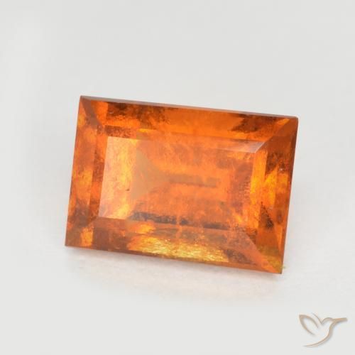 Grenat Hessonite Orange moyen naturelle Baquette, 1.28 ct, SI
