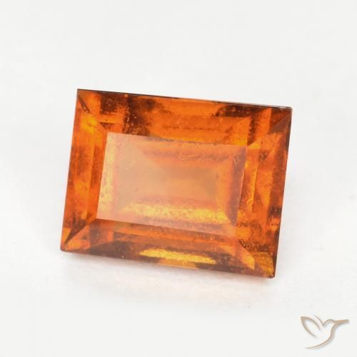 Grenat Hessonite Orange foncé naturelle Baquette, 1.36 ct, VS-SI