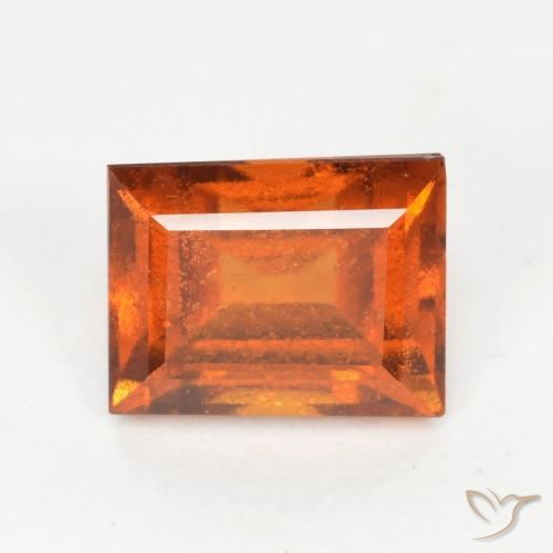 Grenat Hessonite Orange foncé naturelle Baquette, 1.36 ct, VS-SI