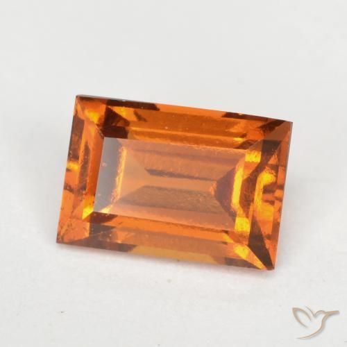 Grenat Hessonite Orange moyen-foncé naturelle Baquette, 1.18 ct, VVS-VS