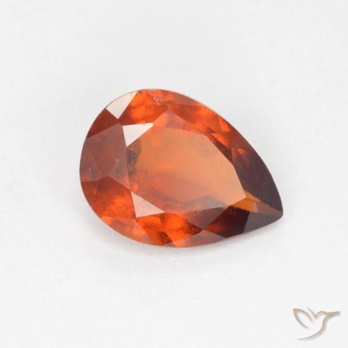 Grenat Hessonite Orange feu naturelle En forme de poire, 1.01 ct, VS-SI