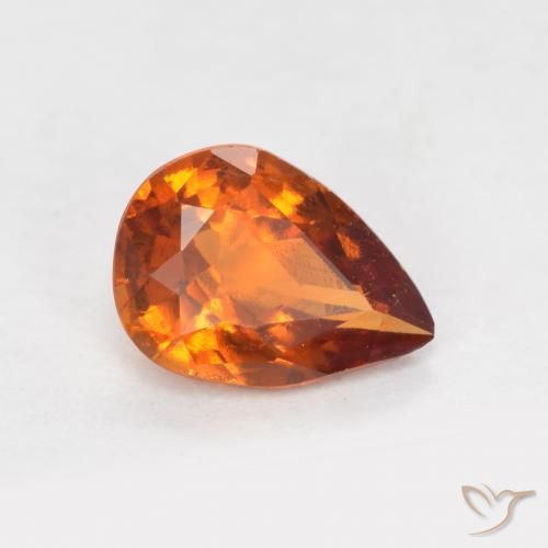 Grenat Hessonite Orange moyen naturelle En forme de poire, 1.06 ct, VS