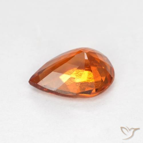 Grenat Hessonite Orange moyen naturelle En forme de poire, 1.06 ct, VS