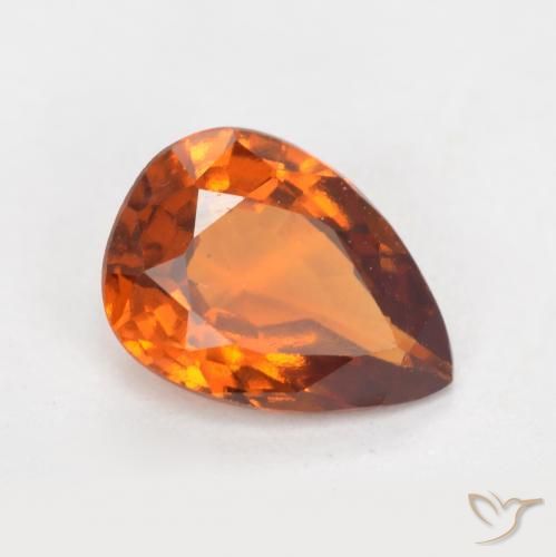Grenat Hessonite Orange moyen naturelle En forme de poire, 1.15 ct, VS