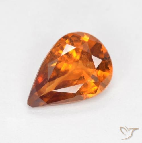 Grenat Hessonite Orange jaunâtre naturelle En forme de poire, 1.06 ct, VS-SI