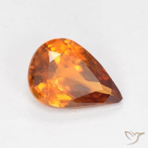 Grenat Hessonite Orange jaunâtre naturelle En forme de poire, 1.06 ct, VS-SI