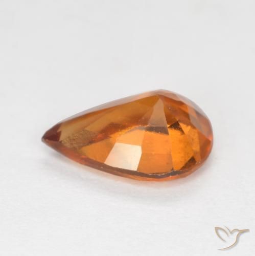 Grenat Hessonite Orange jaunâtre naturelle En forme de poire, 1.06 ct, VS-SI