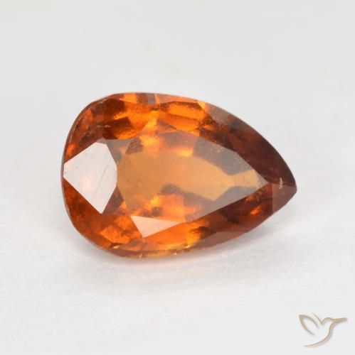 Grenat Hessonite Orange foncé naturelle En forme de poire, 1.20 ct, VS-SI