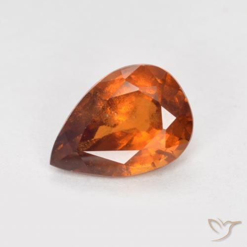 Grenat Hessonite Orange moyen-foncé naturelle En forme de poire, 1.10 ct, VS-SI