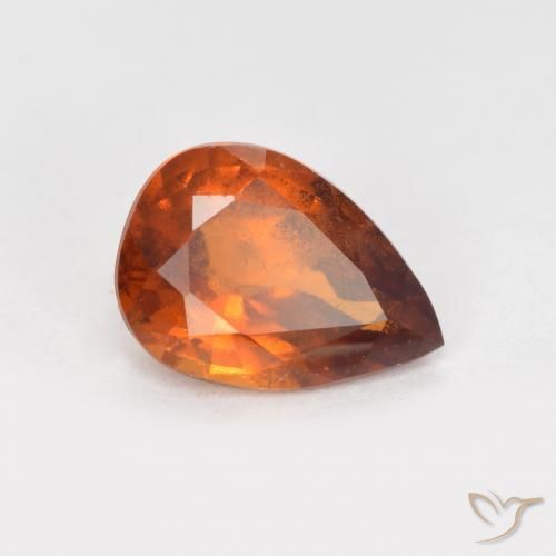 Grenat Hessonite Orange moyen-foncé naturelle En forme de poire, 1.10 ct, VS-SI