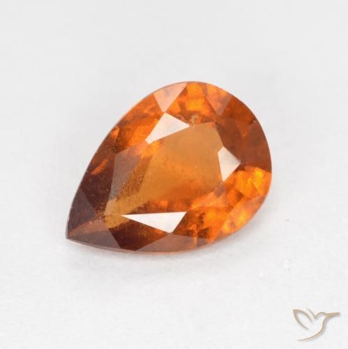 0.93ct Naturel Orange foncé Grenat Hessonite, En forme de poire, VS-SI