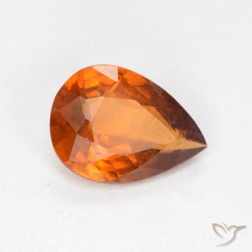 Grenat Hessonite Orange foncé naturelle En forme de poire, 0.93 ct, VS-SI