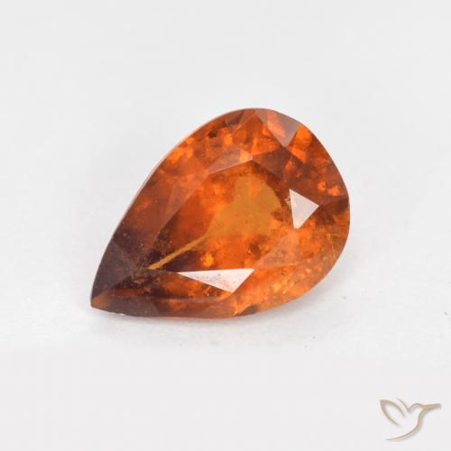 Grenat Hessonite Orange moyen-foncé naturelle En forme de poire, 1.06 ct, SI