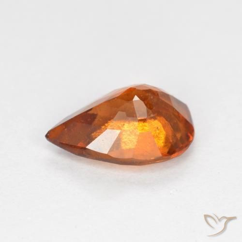 Grenat Hessonite Orange moyen-foncé naturelle En forme de poire, 1.06 ct, SI