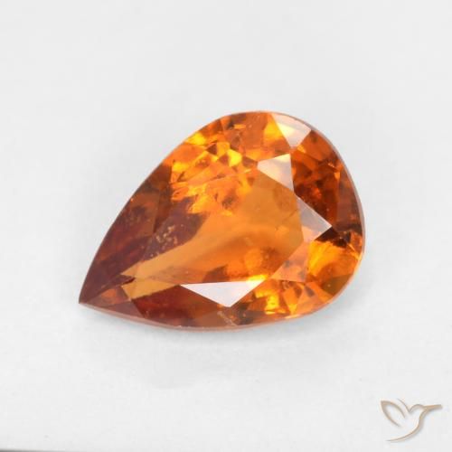 Grenat Hessonite Orange foncé naturelle En forme de poire, 0.95 ct, VS-SI