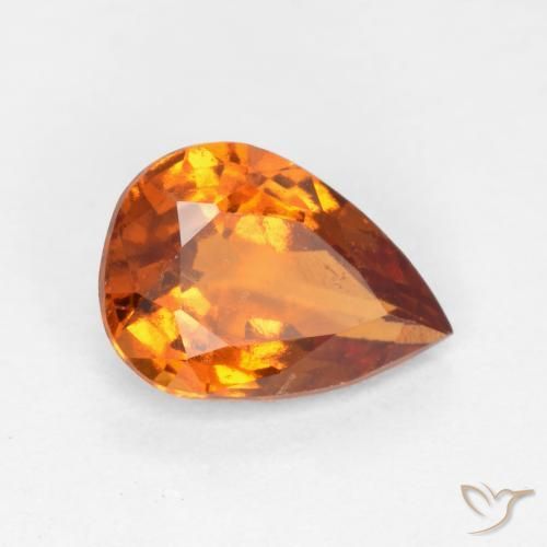Grenat Hessonite Orange foncé naturelle En forme de poire, 0.95 ct, VS-SI