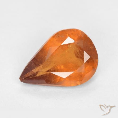 Grenat Hessonite Orange foncé naturelle En forme de poire, 1.03 ct, SI