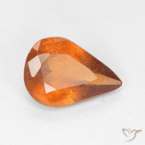 Grenat Hessonite Orange foncé naturelle En forme de poire, 1.03 ct, SI