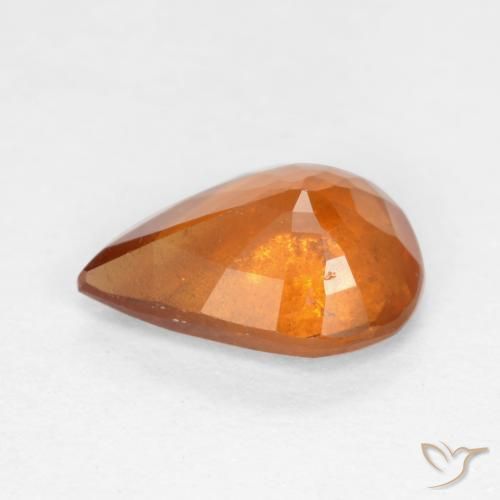 Grenat Hessonite Orange foncé naturelle En forme de poire, 1.03 ct, SI