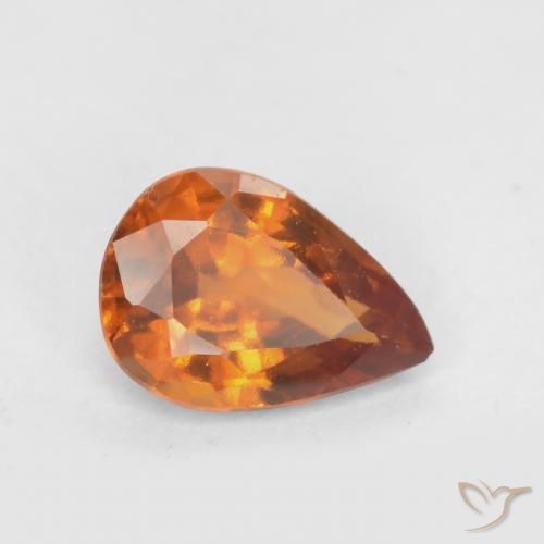 Grenat Hessonite Orange moyen-foncé naturelle En forme de poire, 0.70 ct, VS