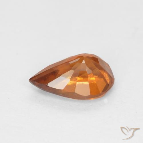 Grenat Hessonite Orange foncé naturelle En forme de poire, 0.68 ct, VS