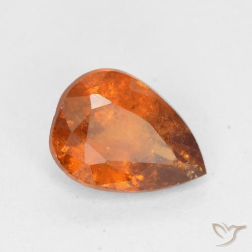Grenat Hessonite Orange moyen-foncé naturelle En forme de poire, 0.77 ct, SI