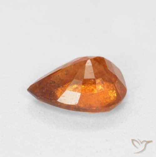 Grenat Hessonite Orange moyen-foncé naturelle En forme de poire, 0.77 ct, SI
